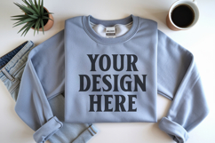 Ash Gildan 18000 Folded Flat Lay Mockups Product Image 1