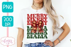 Merry Mama and Mini christmas sublimation PNG designs Product Image 5
