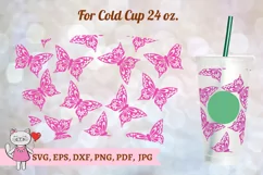 Butterfly Tumbler svg for Full Wrap Venti Cold Cup 24 oz Product Image 4