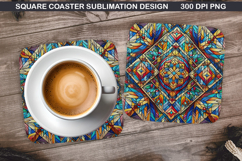 Christmas Coaster Sublimation, Christmas Coaster PNG Design Product Image 1