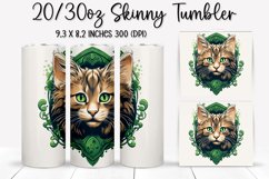 St. Patrick&#039;s Day Cat - Tumbler Sublimation Design Product Image 1