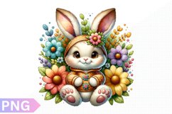 Spring Bunny Clipart - Bunny sublimation PNG Design Product Image 1
