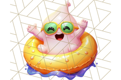 Sea Creatures With Summer Accessories PNG Clipart Product Image 2