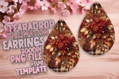 Charming Teardrop Earrings Template for DIY , Autumn Flower Product Image 1