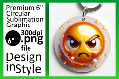 Lovely Round Design Sublimation Template , 3D Emoji Product Image 1