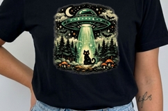 Spooky UFO Black Cat Clipart Bundle Product Image 3