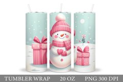Cute Snowman Tumbler. Christmas Penguin Tumbler Sublimation Product Image 1