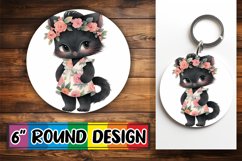 Playful Watercolor Cat Sublimation PNG Product Image 1