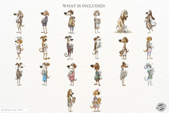 Whimsical Dog Mom With Puppy Clipart Product Image 4