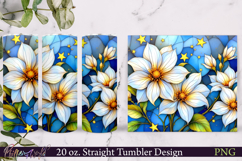 Floral Tumbler Wrap | White Flowers Meadow Product Image 1