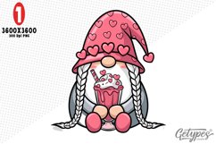 Valentine Gnome Sublimation Clipart - High Quality Design Product Image 1