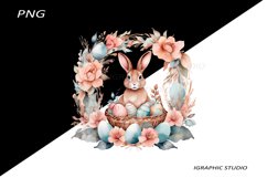 Easter Clipart, Easter Egg Basket Clipart, Easter Bunny Png Product Image 1