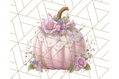 Pumpkin Clipart with Fall Flowers PNG Autumn Illustration Product Image 2