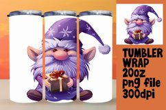 Christmas Watercolor Gnome Tumbler Wrap Sublimation 20oz Product Image 1