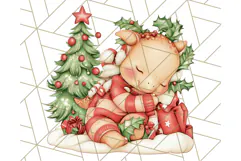 Christmas Dinosaur PNG Clipart, Cute Dino Holiday Art Png Product Image 2