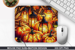 Pumpkin Mouse Pad Sublimation, Halloween Mouse Pad PNG Product Image 1