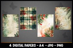 4 Vintage Christmas Floral Digital Papers I Junk Journal Product Image 2