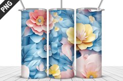 3D Flowers Tumbler Wrap | Sublimation Design | Tumble PNG Product Image 3