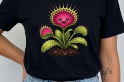 Cute Creepy Carnivorous Plant Clipart PNG, Kawaii Venus Product Image 3