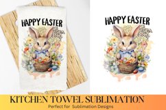 Happy Easter Design - Farmhouse Kitchen Towel Sublimation Product Image 1