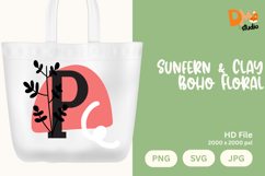Sunfern &amp; Clay Boho Floral Monogram Product Image 1