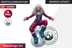 Cosy Winter Girl Clipart, Fashion Girl PNG, christmas Product Image 1