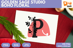 Golden Sage Studio Boho Floral Monogram Product Image 1