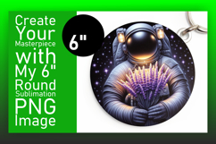Playful Circle Design Coaster PNG , Astronaut Product Image 1