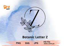 Botanic Letter - Elegant Botanical Monogram PNG | SVG | JPG Product Image 1