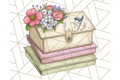 Pink Cottagecore Garden PNG Clipart, Vintage Floral Art Product Image 2