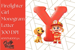 Firefighter Girl Letter Y Clipart | Firewoman Alphabet PNG Product Image 1