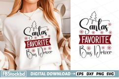 Santas Favorite Bus Driver SVG, Christmas SVG, Holiday SVG Product Image 1