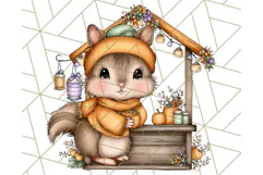 Woodland Autumn Parade Clipart PNG Fall Animals Product Image 2