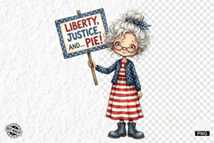 Whimsical Patriotic Grandma Clipart Product Image 1