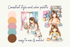 Cozy Craft Girl Watercolor Clipart Product Image 7