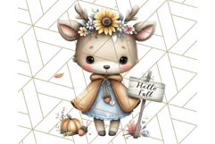 Thanksgiving Woodland Animals Clipart PNG Product Image 2