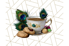 Peacock Christmas Clipart in Jewel Tones, Christmas Png Product Image 2