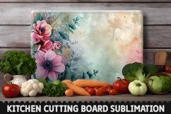 Cutting Board Sublimation Design - Flowers Sublimation PNG Product Image 1
