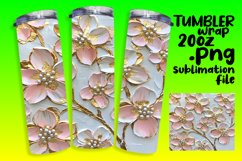 High-Quality Tumbler PNG , 3D Flower Product Image 1