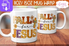 Christian mug wrap PNG for sublimation, Fall for Jesus mug Product Image 2