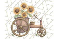 Fall Tractor Clipart PNG, Vintage Tractors With Pumpkins Product Image 2