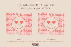Hugs & Kisses Sublimation | Retro Smiley Valentines PNG Product Image 2