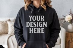 Black Gildan 18500 Hoodie Sweatshirt Mockup, 185 mock up Product Image 1