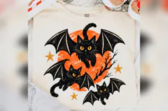 Bat Cat Halloween Mug PNG, Black Cat Bat Wings Spooky Design Product Image 4