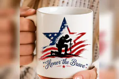 Honor the Brave PNG, Patriotic Soldier American Flag Design Product Image 4