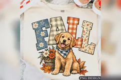 Fall Golden Retriever PNG Design, fall golden retriever Product Image 2
