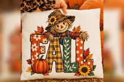 Fall Scarecrow PNG, Autumn Pumpkin Sunflower Design Product Image 3