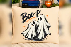 Boo-P Ghost Halloween PNG, Cute Spooky Ghost Duo Shirt Desig Product Image 4
