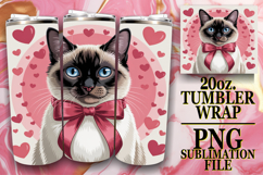Happy Hearts 20oz tumbler wrap, Cat Valentin's Day Product Image 1