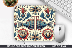 Flower Mouse Pad Sublimation, Easter Mouse Pad PNG Design Product Image 1